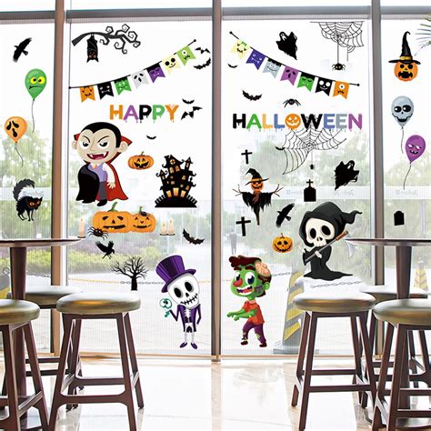 Halloween Window Stickers Decals Clings, Bat Decor for Door, Glass Halloween Party Decorations ...