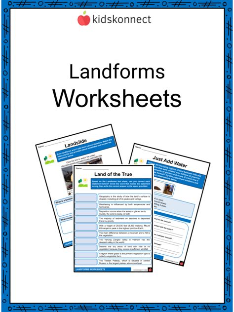 Landforms Worksheets | Topography, Geological Processes - Worksheets ...