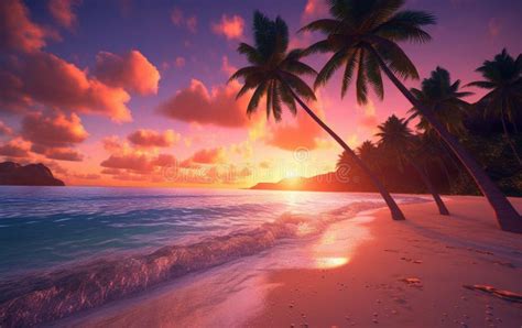 Tropical Cat Beach Sand Sunny. Generate Ai Stock Photo - Image of relax ...