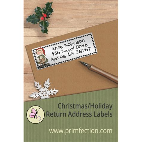 Santa Annie Return Address Label in 2020 | Christmas return address labels, Holiday address ...