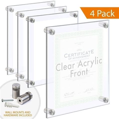 Economy Clear Acrylic Wall Frames | Wall Mounted on Standoffs ...