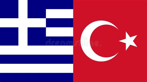 Greece Vs Turkey Flags Illustration Stock Illustration - Illustration ...