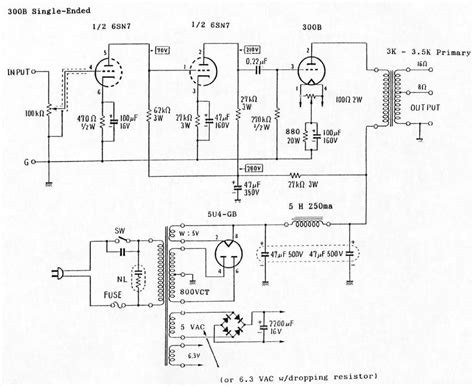 6SN7 / 300B Single-Ended (SE) Tube Amp Schematic | Tube AMP | Pinterest | Vacuum tube, Valve ...