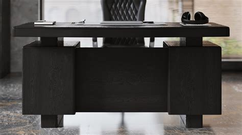 Monroe Black Wood Executive Desk | Modern & Contemporary Office | Zuri Furniture