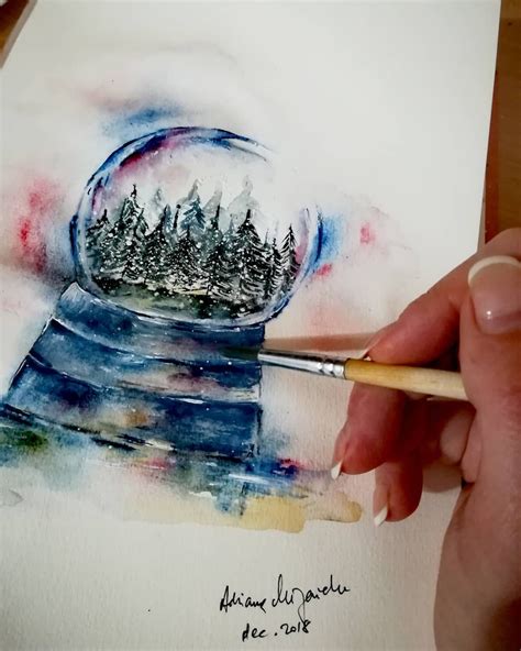 🌲 ️ A few touches left 🖌️ #winter #inspiration #forest #pines #snow #decor #nature #painting # ...