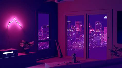 Purple Wall Lights Flower Pot Buildings Background HD Purple Aesthetic Wallpapers | HD ...