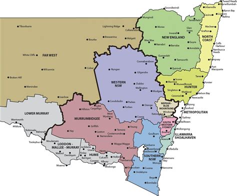 Map of nsw - Nsw australia map (Australia)