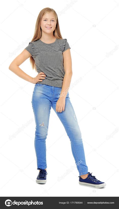 Teenage girl in casual clothes Stock Photo by ©belchonock 171789544