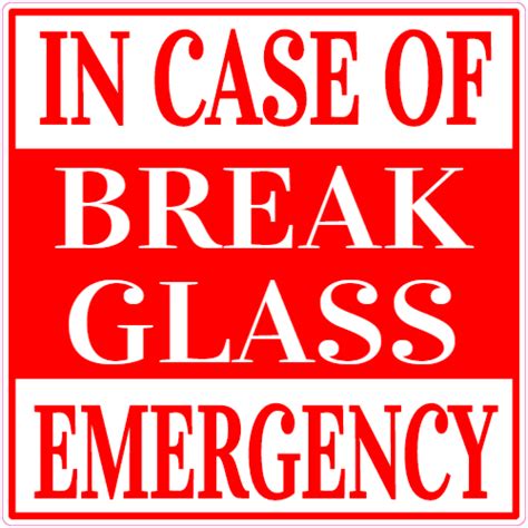 In Case Of Emergency Break Glass Sticker - U.S. Custom Stickers