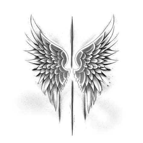 Blackwork "Angel Wings" Tattoo Idea - BlackInk AI