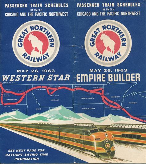 Great Northern Railway Public Timetable Dated May 26, 1963 - Etsy