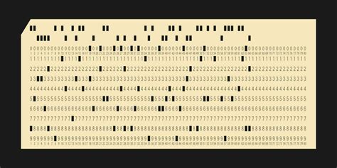 Vintage IBM punch card for electronic calculated data processing machines. Retro punchcard for ...