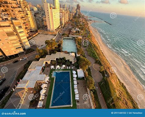 Netanya, Israel, June 25, 2023. Hotel the SEASONS. View from the 16th ...