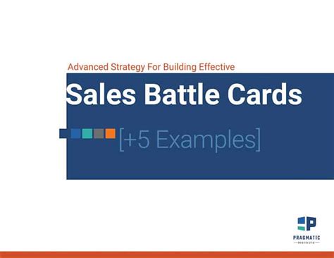 Advanced Strategy For Building Effective Sales Battle Cards - Pragmatic ...