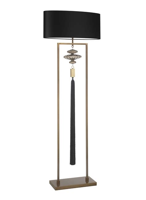 Constance Antique Brass Black Floor Lamp - Heathfield & Co | Floor lamp, Decorative floor lamps ...