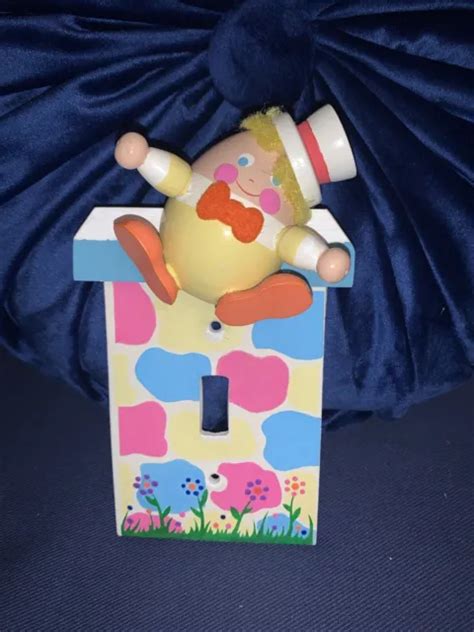 VINTAGE HUMPTY DUMPTY Light Switch Plate Cover by IRMI Wood Figural Nursery Lamp $24.99 - PicClick