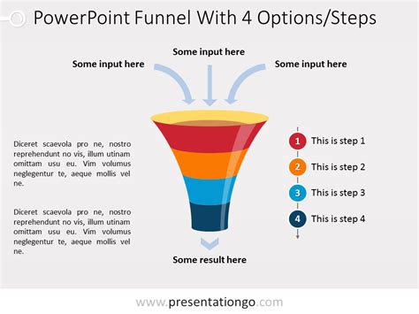 PowerPoint Funnel Chart With 4 Steps - PresentationGO.com