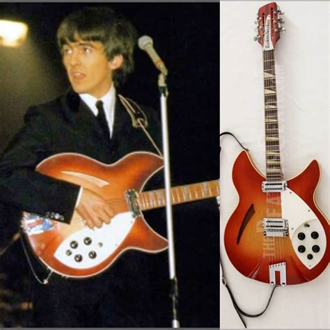 On stage in 1964 George Harrison rocks on with his 1963 Rickenbacker 360/12. This iconic. Is the ...