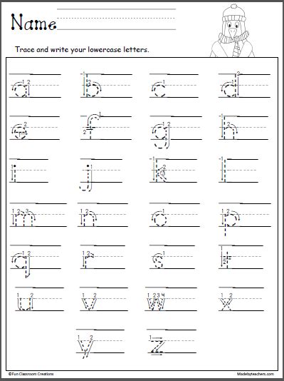 Penguin Lowercase Letter Formation printable to add to your winter ...