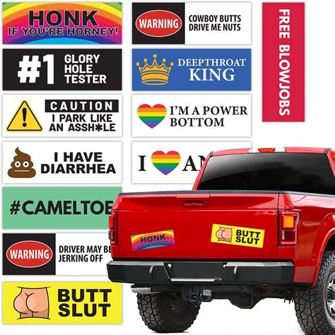 Funny Prank Magnet Bumper Sticker 12-Pack- Magnetic Bumper Decal Bumper ...