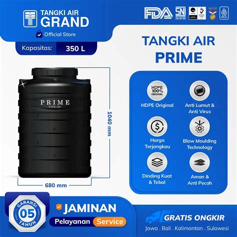 Tandon Air Prime Blow 350 L Hitam - Produsen Tangki Air #1