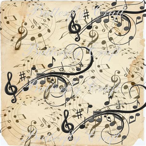 Music notes scrapbook paper, Vintage music digital paper (85614 ...