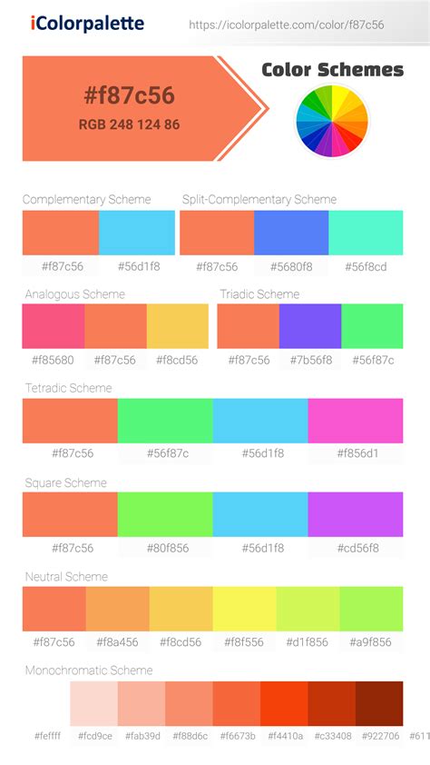 Pantone 2024 C Color | Hex color Code #F87C56 information | Hsl | Rgb ...