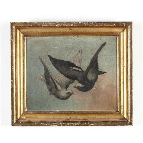 An Antique Painting of Two Doves