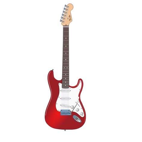 Red electric rock guitar vector clip art | Free SVG