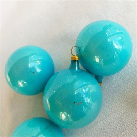 7 Tiffany Blue Christmas Ornaments Vintage Robins Egg Blue