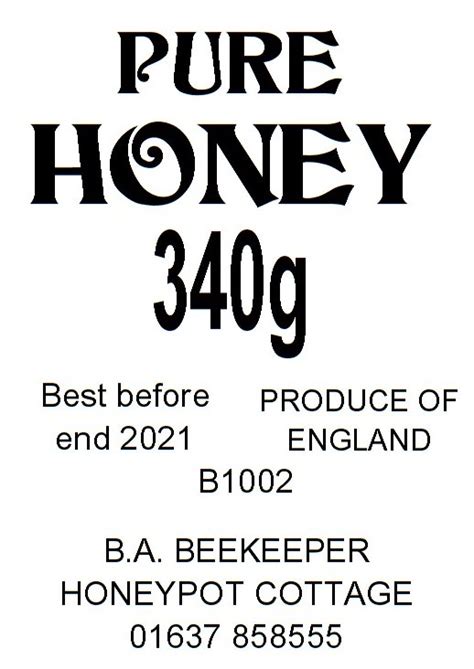 Honey Bear Container Labels - STH