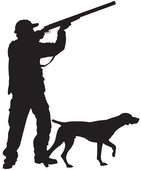 Hunter with Dog Silhouette PNG Clip Art Image | Gallery Yopriceville ...