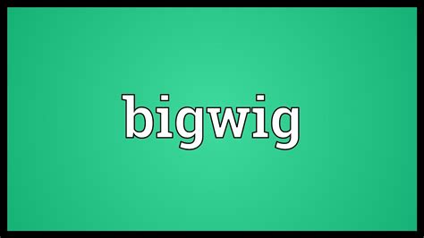 Bigwig Meaning - YouTube