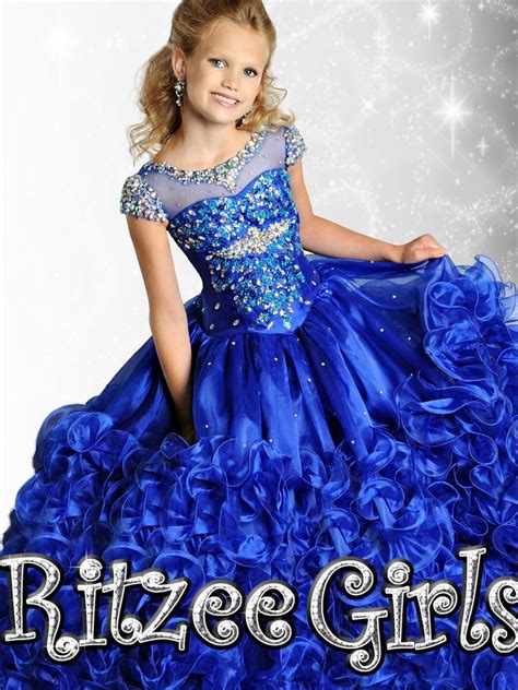 Ritzee Girls Royal Blue Pageant Gown 6910 | Little girl pageant dresses ...