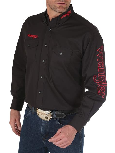 Wrangler Cotton Big & Tall Long Sleeve Western Logo Button Shirt in Black for Men - Save 13% - Lyst