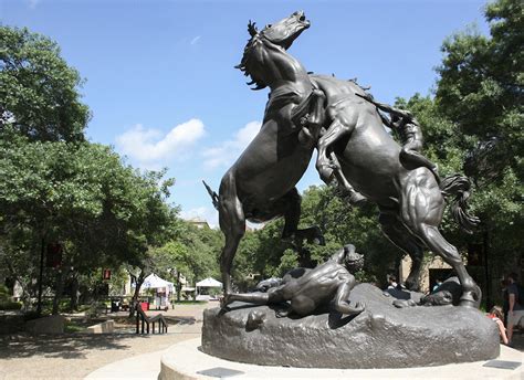 Large Outdoor Life Size Bronze Two Men on Horseback Fighting Sculpture