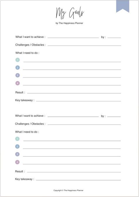 Printables: #Goals I | Therapy worksheets, Goals printable, Planner