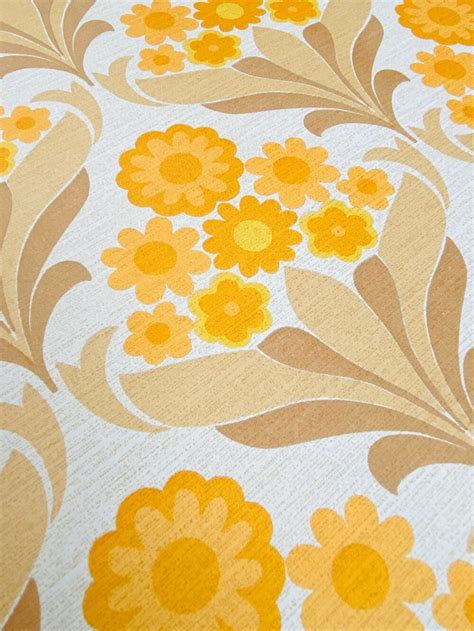 Vintage Wallpapers - Online Shop | Retro Floral Wallpaper 70s