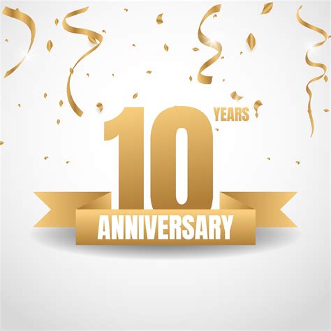 10 years gold anniversary logo design. Vector illustration 2091558 ...