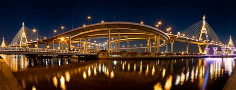 Bhumibol bridge | Bhumibol bridge at night, Bangkok Thailand… | Flickr