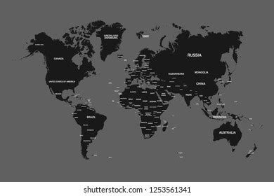 World Map Country Namesvector Illustration: vector de stock (libre de regalías) 1253561341 ...