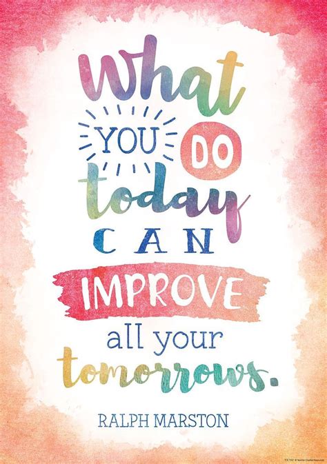 What You Do Today Can Improve All Your Tomorrows Positive Poster ...