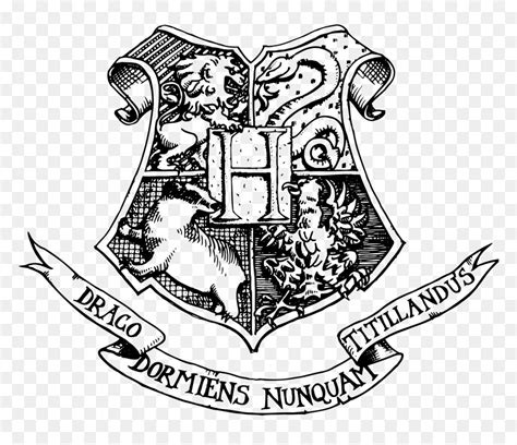 Hogwarts Logo Png Transparent & Svg Vector - Hogwarts Crest Black And ...