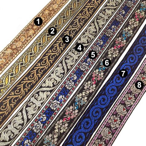 1 Yard Flower Ribbon Geometric Woven Trim Border Ribbon Sewing Trim ...