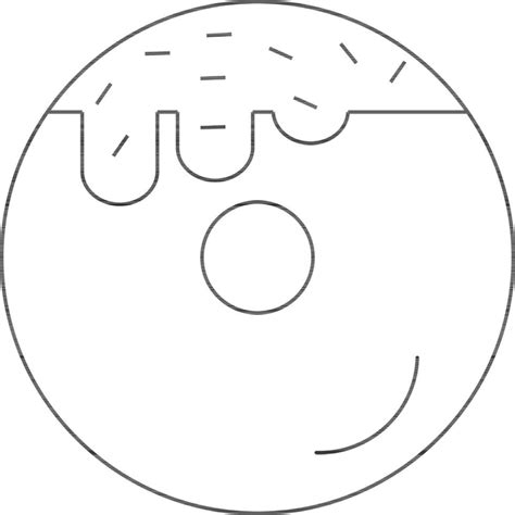 Isolated Donut Icon in Black Line Art. 24325140 Vector Art at Vecteezy