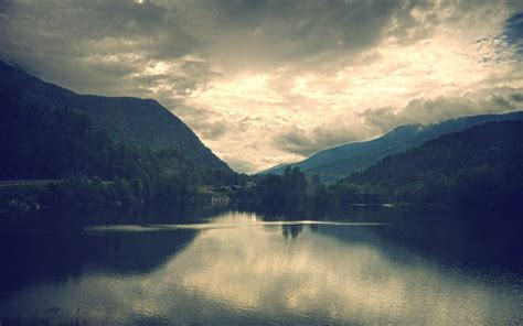 nature, Landscape, Lake, Overcast, Forest, Hill, Valley, Reflection ...