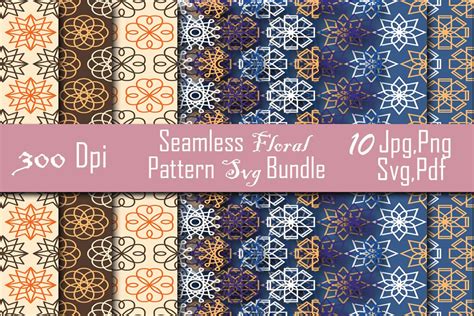 Seamless Floral Pattern Svg Bundle Graphic by Creative Design Store ...