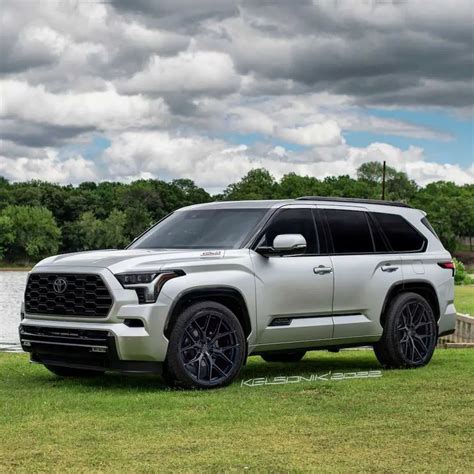 2023 Toyota Sequoia Feels Subtly Menacing When Lowered on CGI Aftermarket Wheels - autoevolution