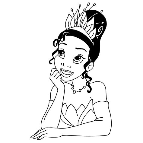 Disney Princess Tiana Coloring Page