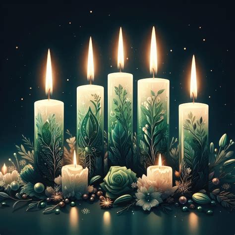 Premium AI Image | Christmas candles background